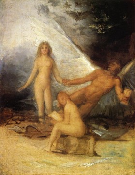  sketch Oil Painting - Sketch for Truth Rescued by Time Francisco de Goya